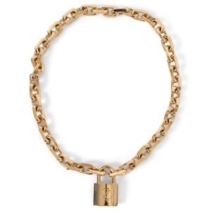 authentic Louis Vuitton Edge Cadenas Necklace Gold